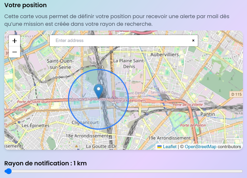 Map radius